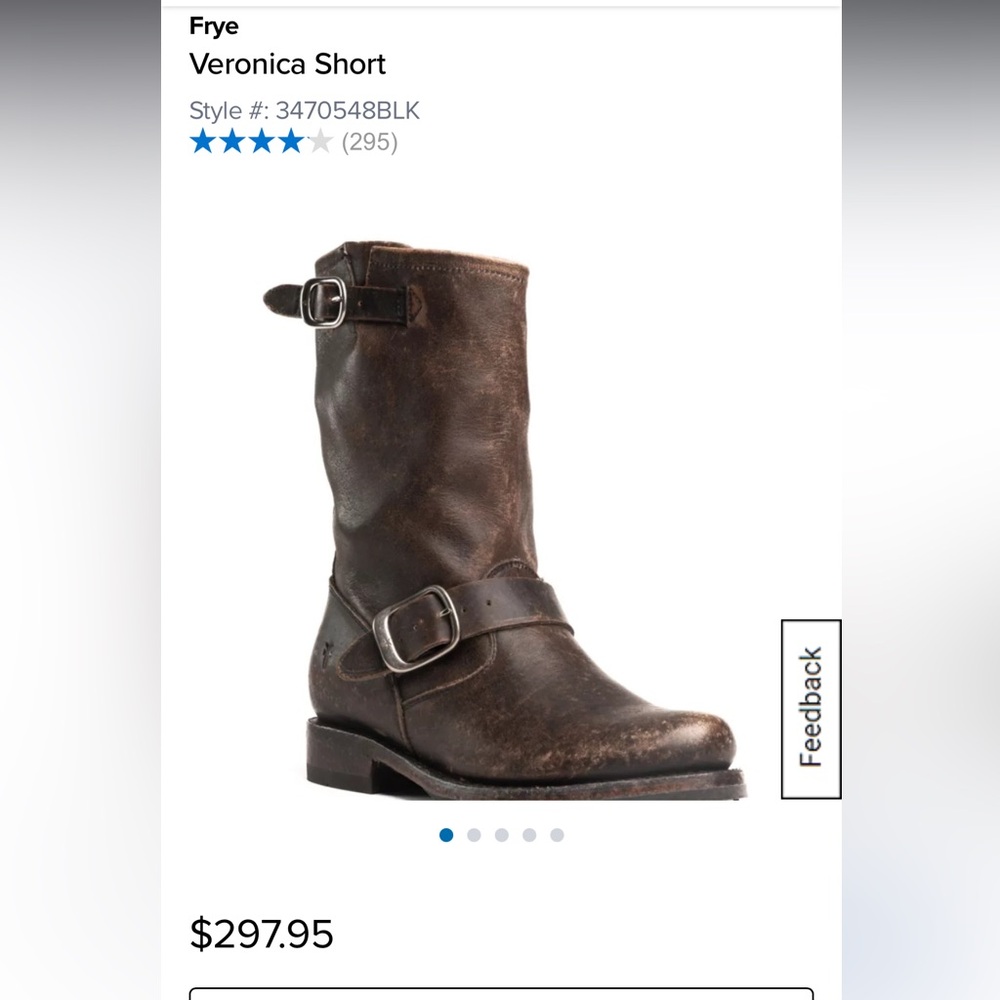 Frye Dark Brown Leather Ankle Boot with Buckle Detail